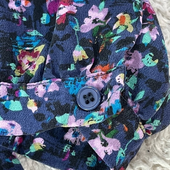 FEI Women's 100% Silk Floral Shift Dress Blue, Purple, Pinks Size 2 Old Money - Picture 6 of 10